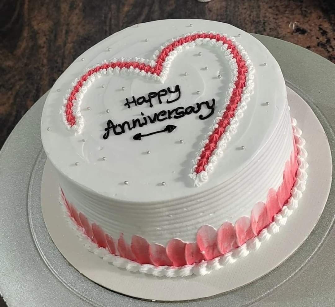 Happy Anniversary Heart Cake