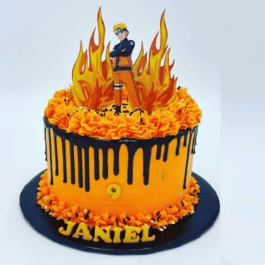 Naruto Flame Theme Cake
