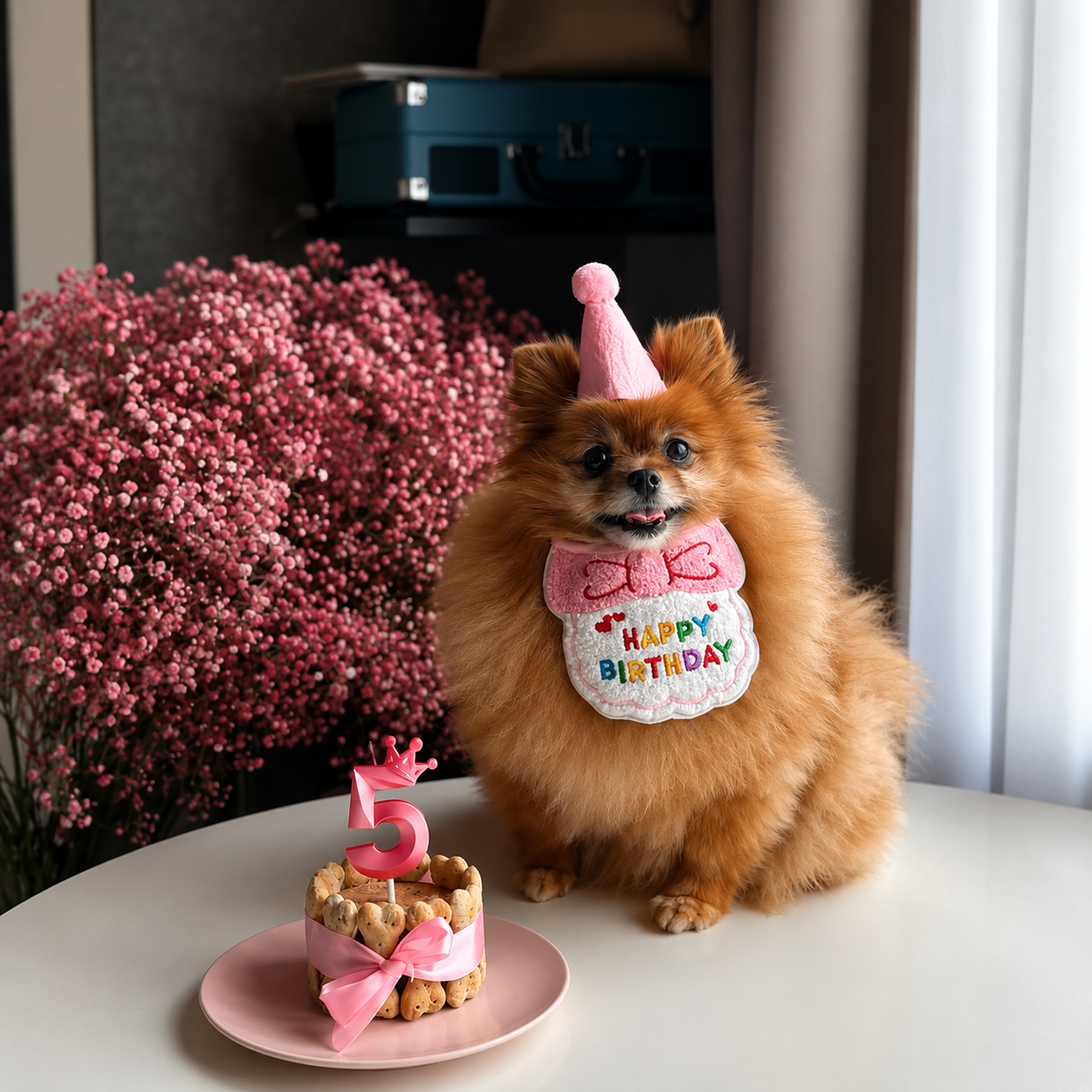 Pink Paw Party Dog Birthday Cake