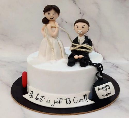 Funny Customized Engagement Cake