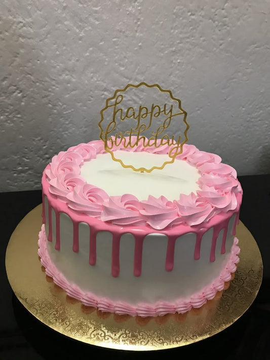 Pink Drip Birthday Cake
