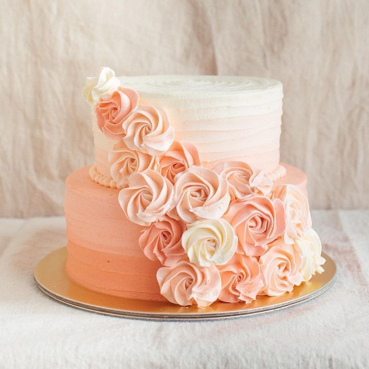 Ombre Rose Tiered Cake