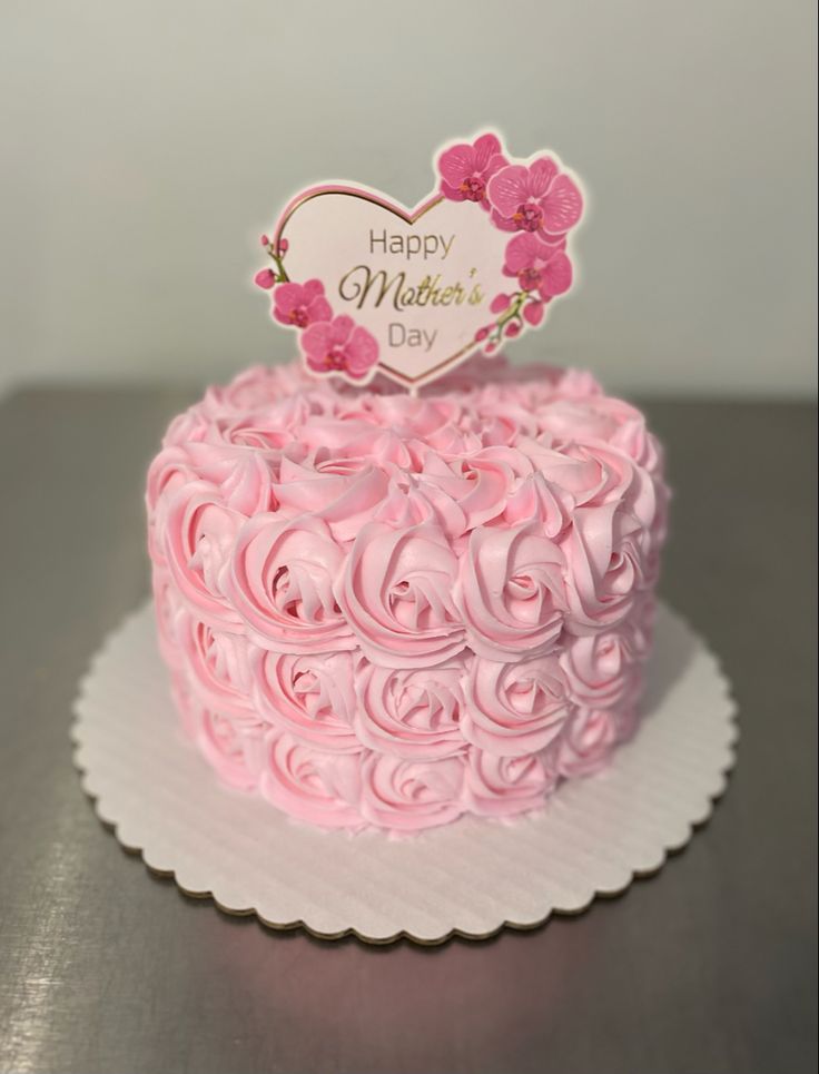 Pink Rosette Mother’s Day Cake