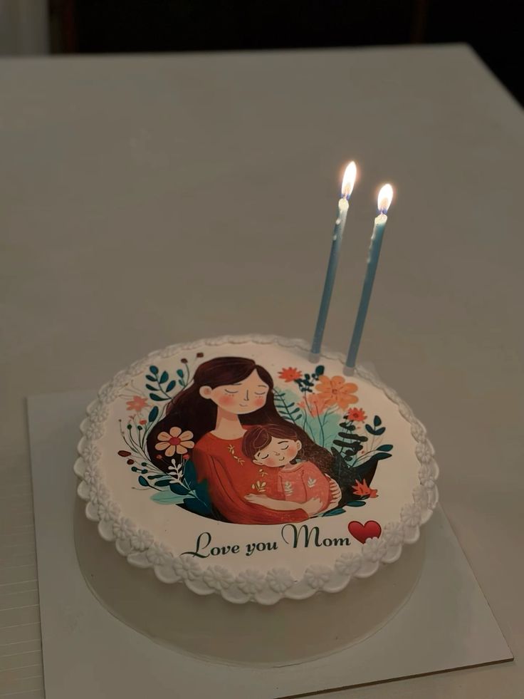 Love You Mom Photo Cake