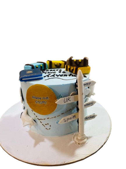 Travel-Themed Birthday Cake