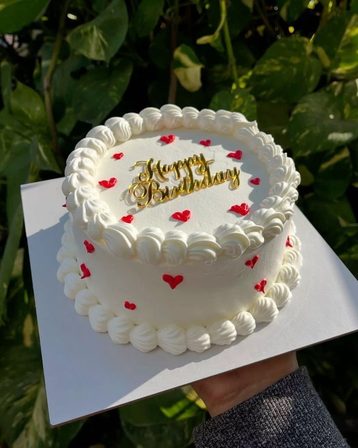 Red Heart Birthday Cake