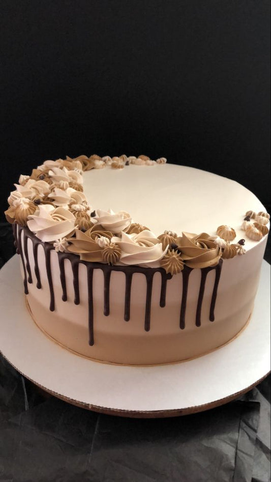 Mocha Caramel Drip Celebration Cake