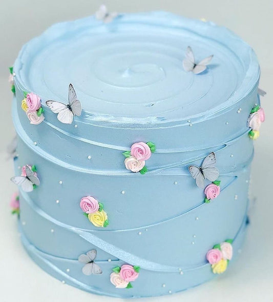 Blue Blossom Butterfly Cake