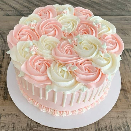 Elegant Rose Swirl Eggless Cake
