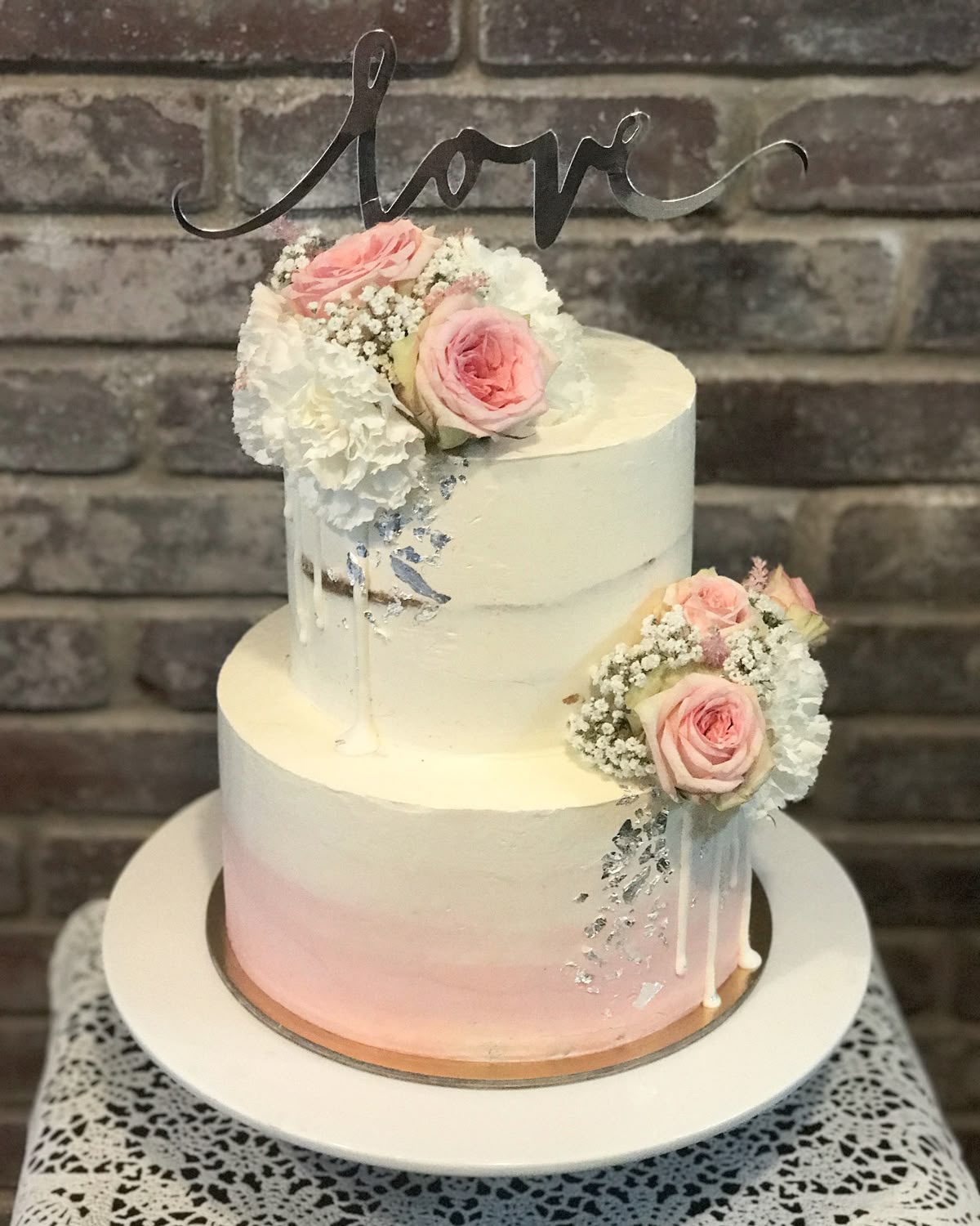Love & Rose Tiered Wedding Cake