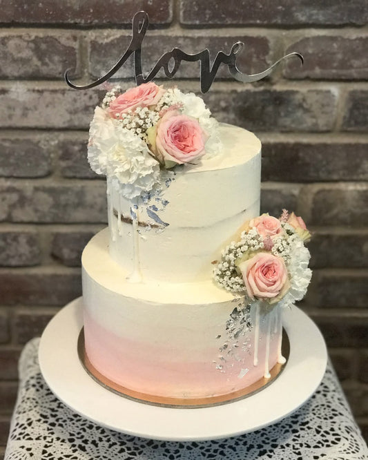 Love & Rose Tiered Wedding Cake