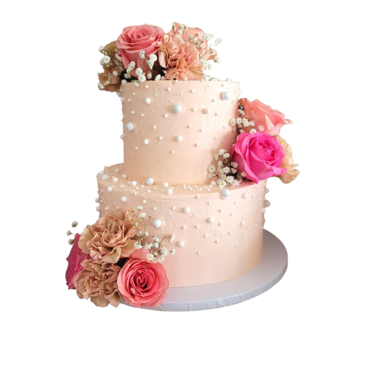 Two-Tier Floral Cake