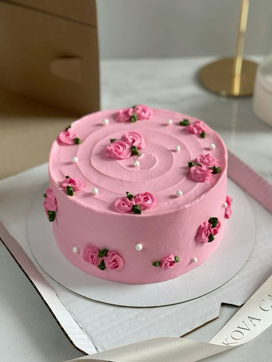 Pink Rose Petal Cake
