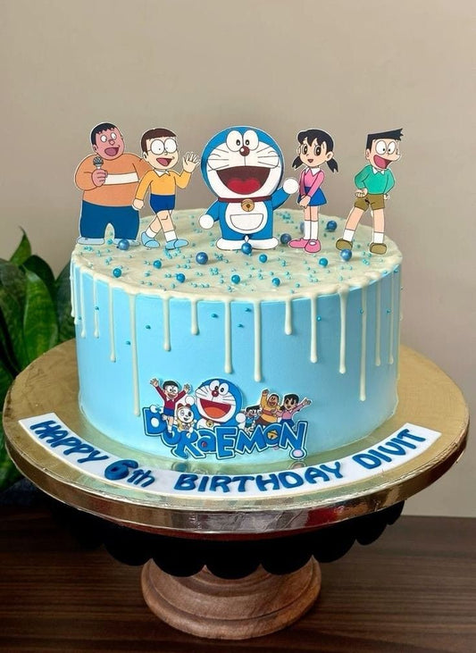 Doraemon Drip Theme Birthday Cake