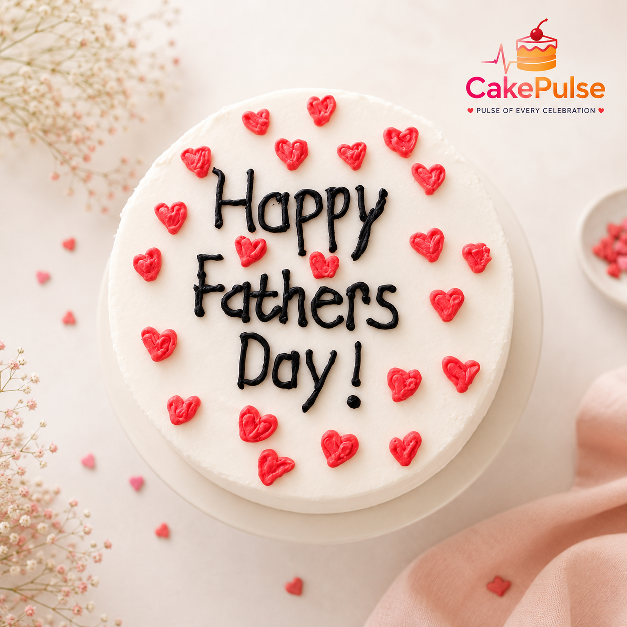 Happy Father’s Day Heart Theme Cake