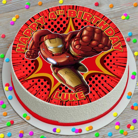 Iron Hero Birthday Photo Cake