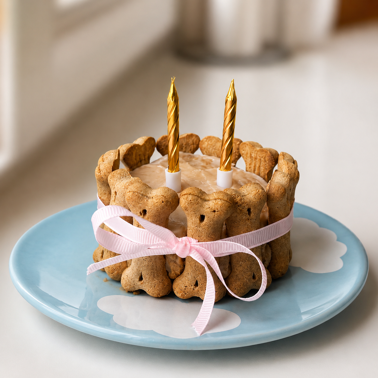 Bow & Bone Dog Birthday Cake